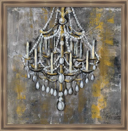 Framed Vintage Chandelier I Print