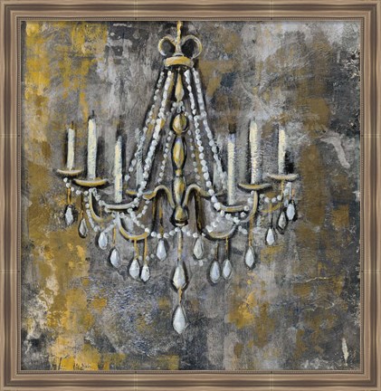 Framed Vintage Chandelier II Print