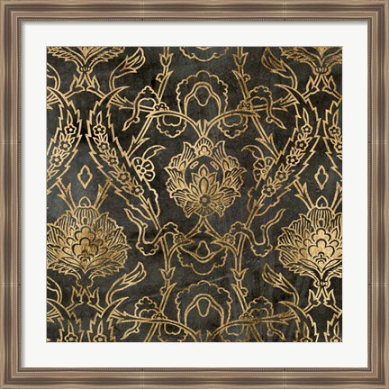 Framed Golden Damask II Print
