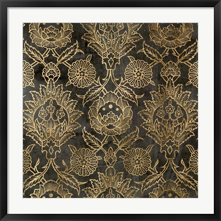 Framed Golden Damask IV Print