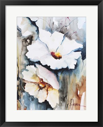 Framed Blooms Aquas II Print