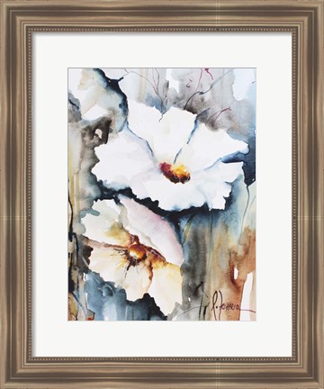 Framed Blooms Aquas II Print