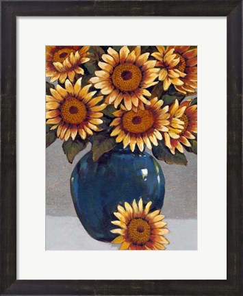 Framed Vase of Sunflowers I Print