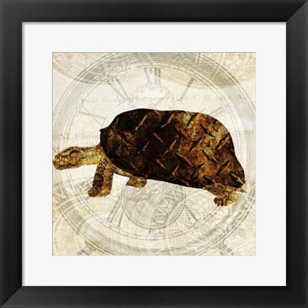 Framed Steam Punk Turtle I Print