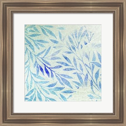 Framed Cerulean Foliage II Print