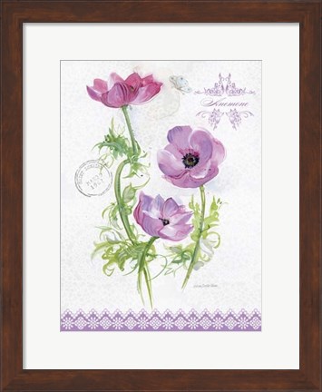 Framed Flower Study on Lace I Print