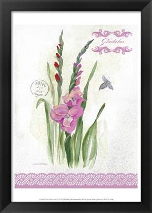 Framed Flower Study on Lace VI Print