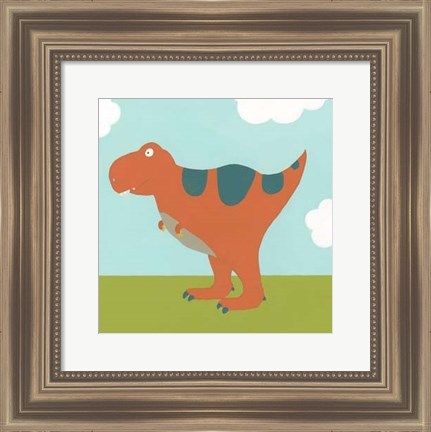 Framed Playtime Dino I Print