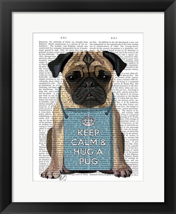 Framed Hug a Pug Print