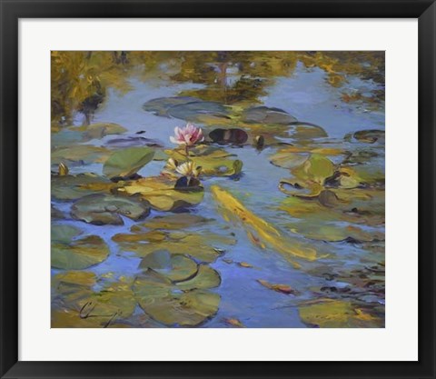 Framed Koi &amp; Lilies II Print