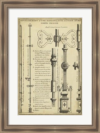 Framed Antique Decorative Locks I Print