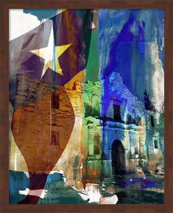 Framed Alamo Flag Print