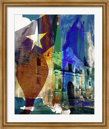 Framed Alamo Flag Print