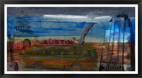 Framed Austin Bus Print