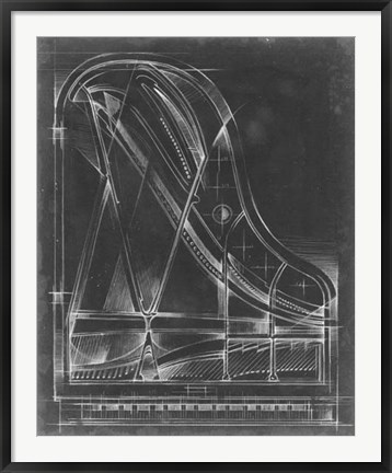 Framed Grand Piano Diagram Print