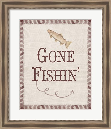 Framed Gone Fishin&#39; Print