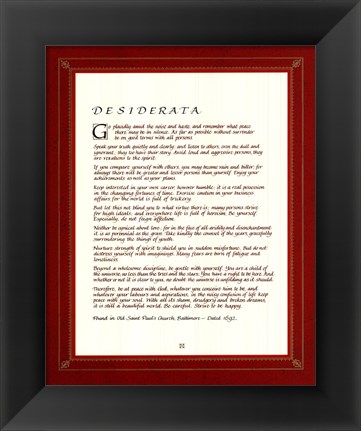 Framed Desiderata Print