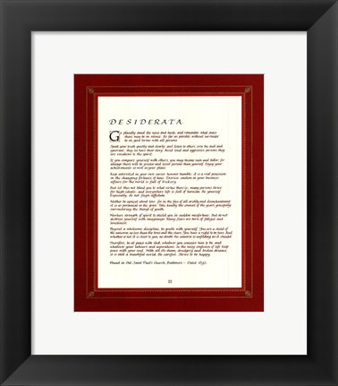 Framed Desiderata Print