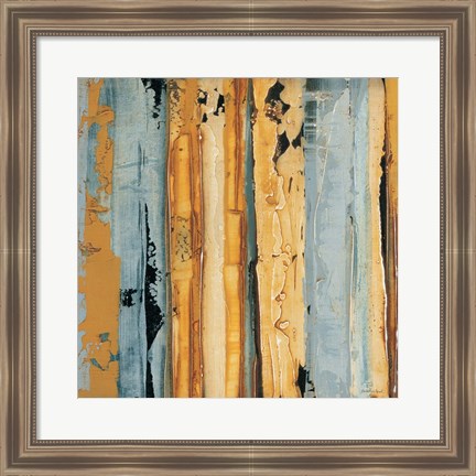 Framed Ochre, Blue Overlay I Print