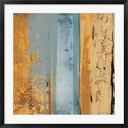 Framed Ochre, Blue Overlay II Print