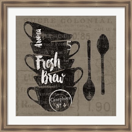 Framed Linen Coffee III Print