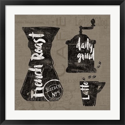 Framed Linen Coffee IV Print