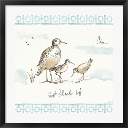 Framed Sandpiper Sea I Print