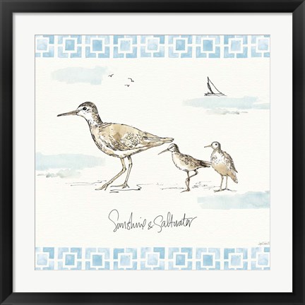 Framed Sandpiper Sea II Print