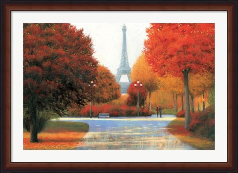 Framed Autumn in Paris Couple Print