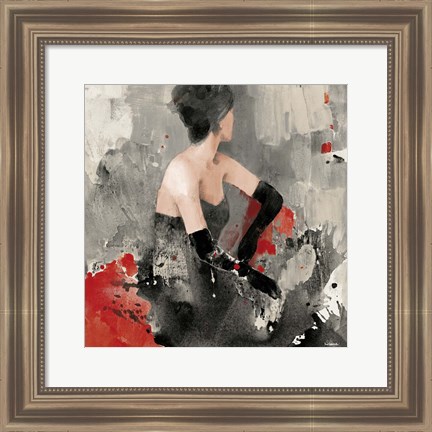 Framed Beautiful Gaze I Neutral Print