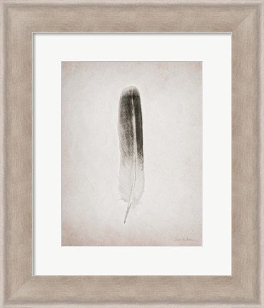 Framed Feather II BW Print