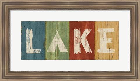 Framed Lake Lodge V Print