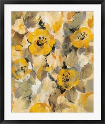 Framed Yellow Floral I Print