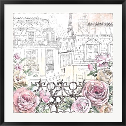 Framed Paris Roses II Print