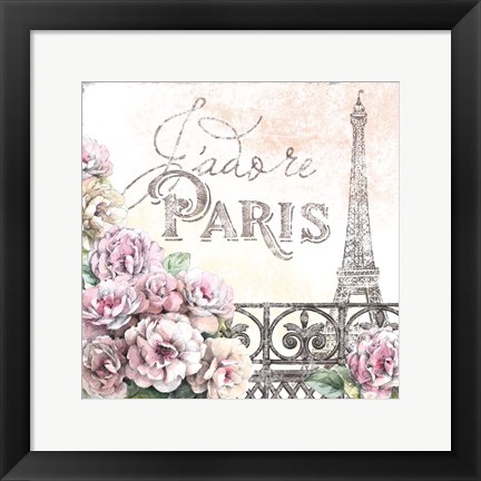 Framed Paris Roses III Print