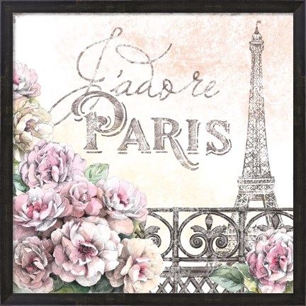 Framed Paris Roses III Print
