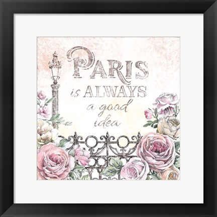 Framed Paris Roses IV Print