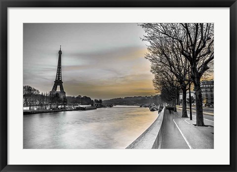 Framed River Seine And The Eiffel Tower Print