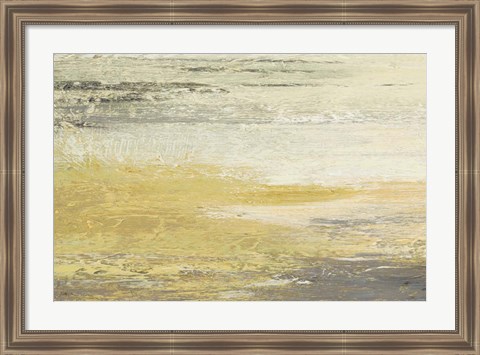 Framed Siena Abstract Yellow Gray Landscape Print