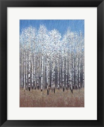 Framed Cobalt Birches I Print