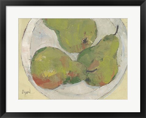 Framed Plate with Pear Print