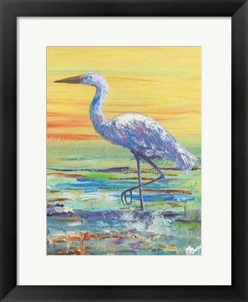 Framed Egret Sunset II Print