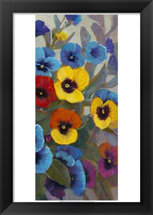 Framed Pansy Panel III Print