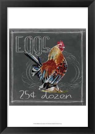 Framed Chalkboard Farm Animals I Print