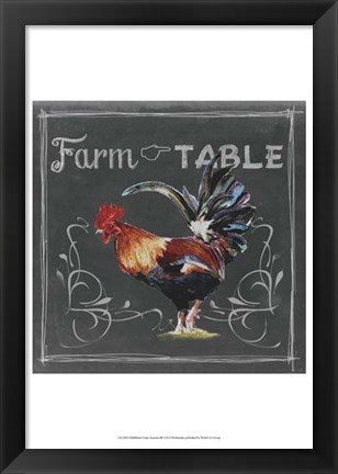 Framed Chalkboard Farm Animals III Print