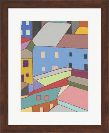 Framed Rooftops in Color I Print