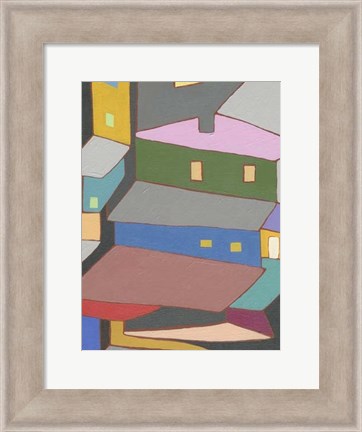 Framed Rooftops in Color IV Print