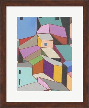 Framed Rooftops in Color VIII Print