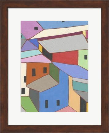 Framed Rooftops in Color XII Print