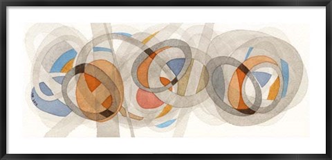 Framed Sepia &amp; Orange Circles Print